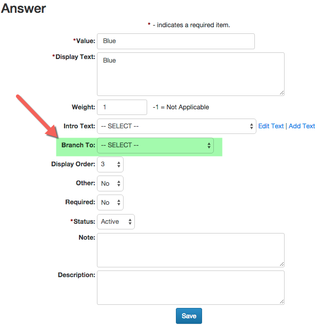 Form Branching HighMarks