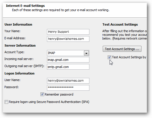 setting up gmail on outlook 2010