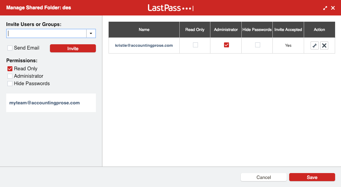 Shared Folder in Lastpass | Accountingprose