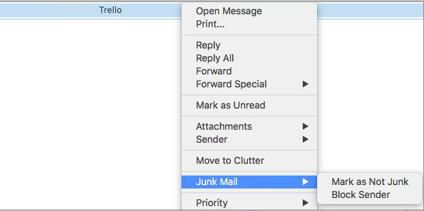 mark junk mail as read outlook for mac 2016